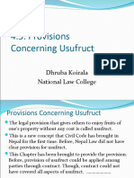 Provisions Concerning Usufruct