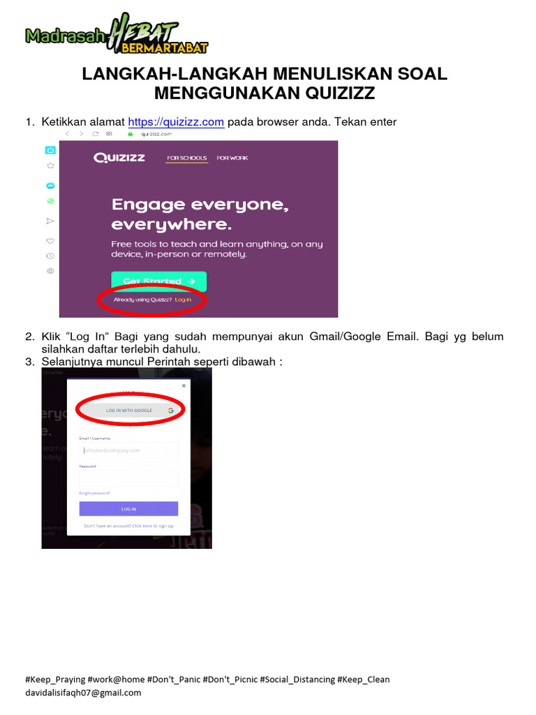 Langkah Langkah Membuat Soal Dgn Quizizz Pdf