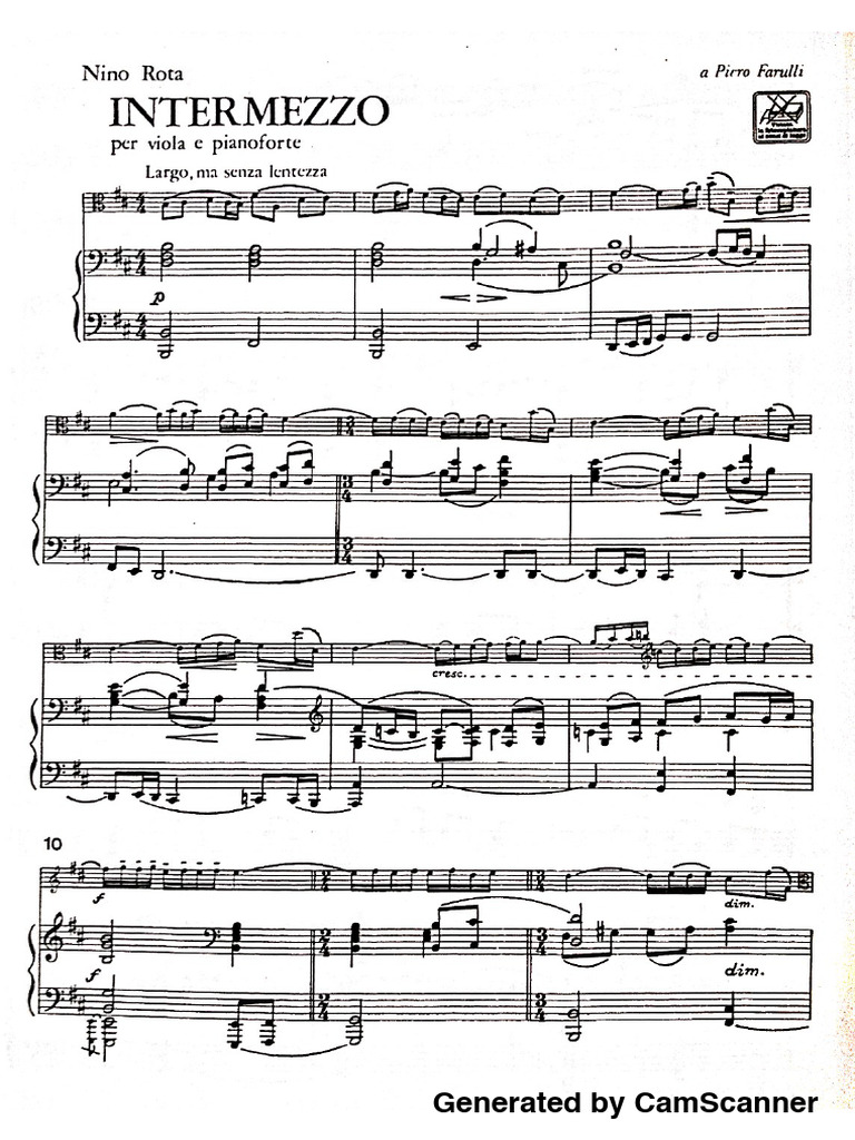 Nino Rota Works for Viola and Piano | PDF