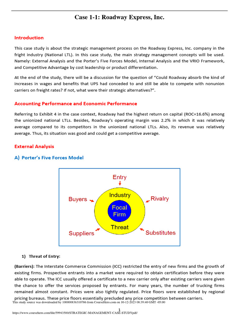 Strategic Management Case Study Pdf Cargo United Parcel Service