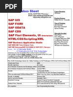 SAP Ui5 Fiori OData CDS Course Content Latest