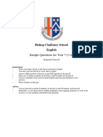 Year 7 Sample Entrance Paper