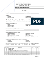 Library Feedback Form DYPBS