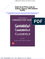 Test Bank For A First Look at Communication Theory 10th Edition Griffin