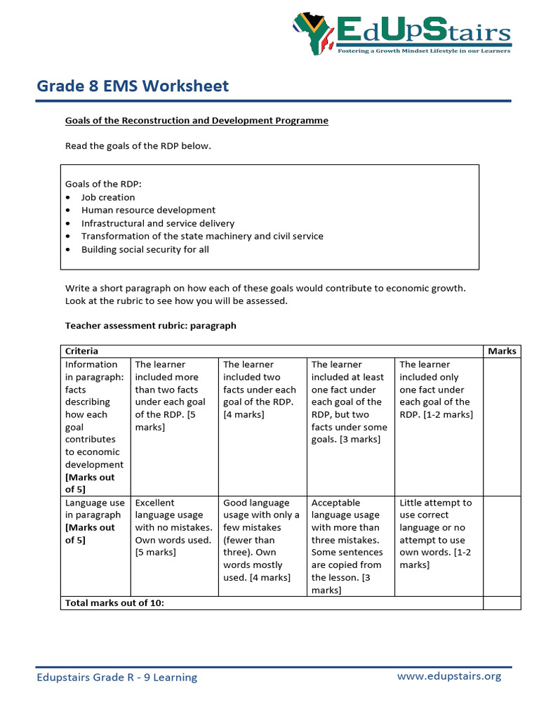 Goals of The RDP PDF Rubric (Academic) Infrastructure