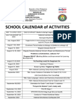 School Calendar of Activities Sy2023-2024