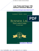 Full Download Business Law Texts and Cases 13th Edition Clarkson Solutions Manual PDF Full Chapter
