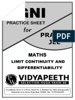 Limit, Continuity & Differentiability - Agni Practice Sheet