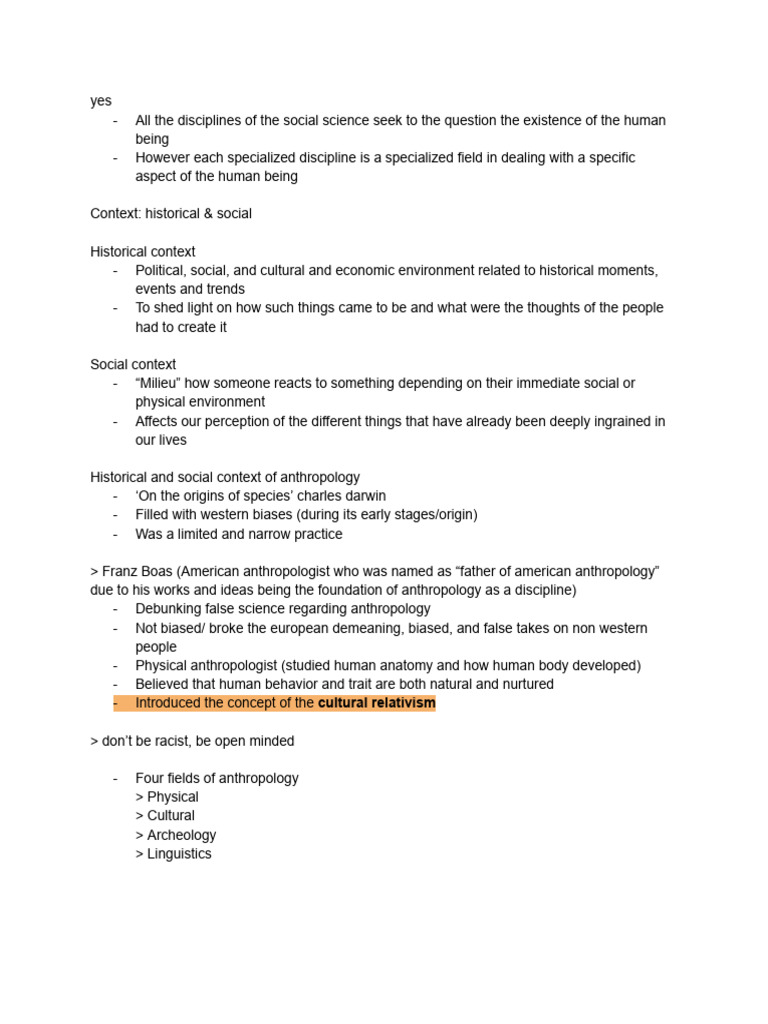 Diss T1 Unit 3 Notes | PDF | Id | Anthropology