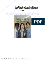 Full Download Test Bank For Nursing Leadership and Management 2nd Canadian Edition Kelly PDF Full Chapter