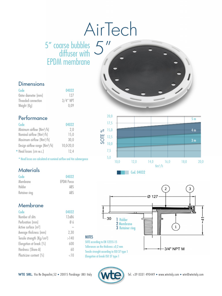 5-Inch Coarse Bubble Diffuser Specs | PDF | Building Engineering ...