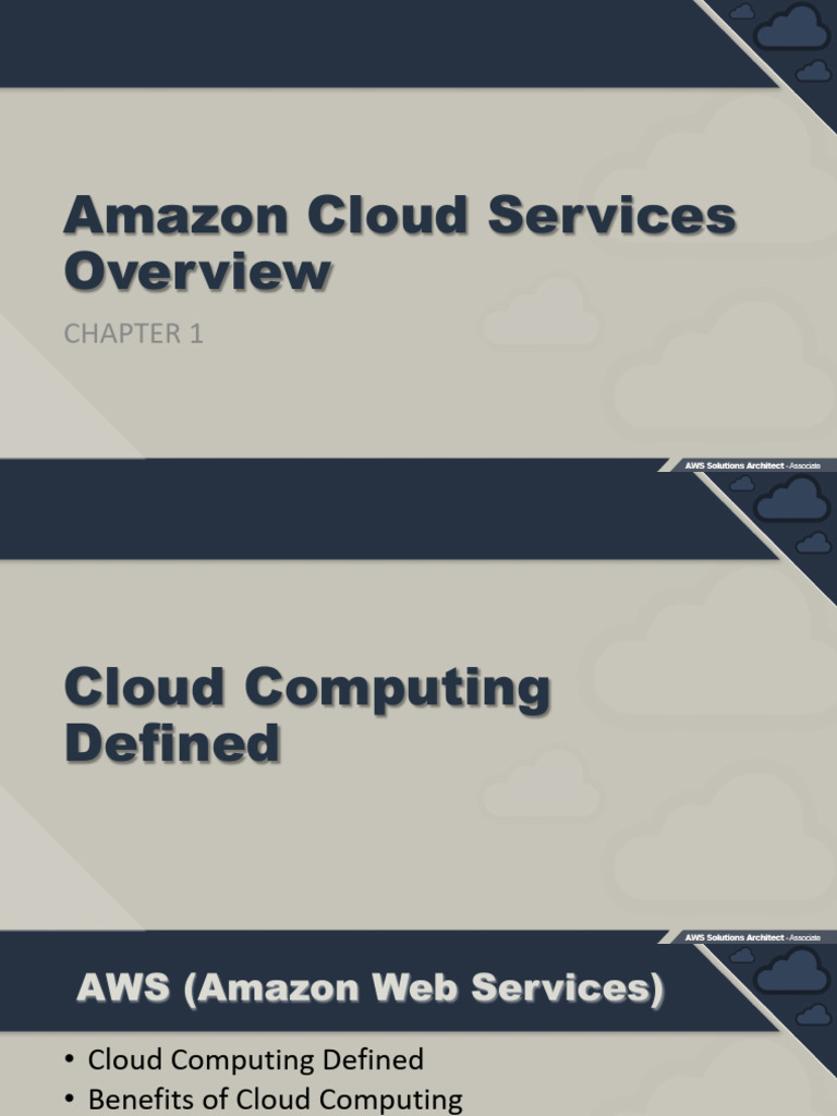 AWS+Slides+Ch+01 Finalized | PDF | Cloud Computing | Amazon Web Services