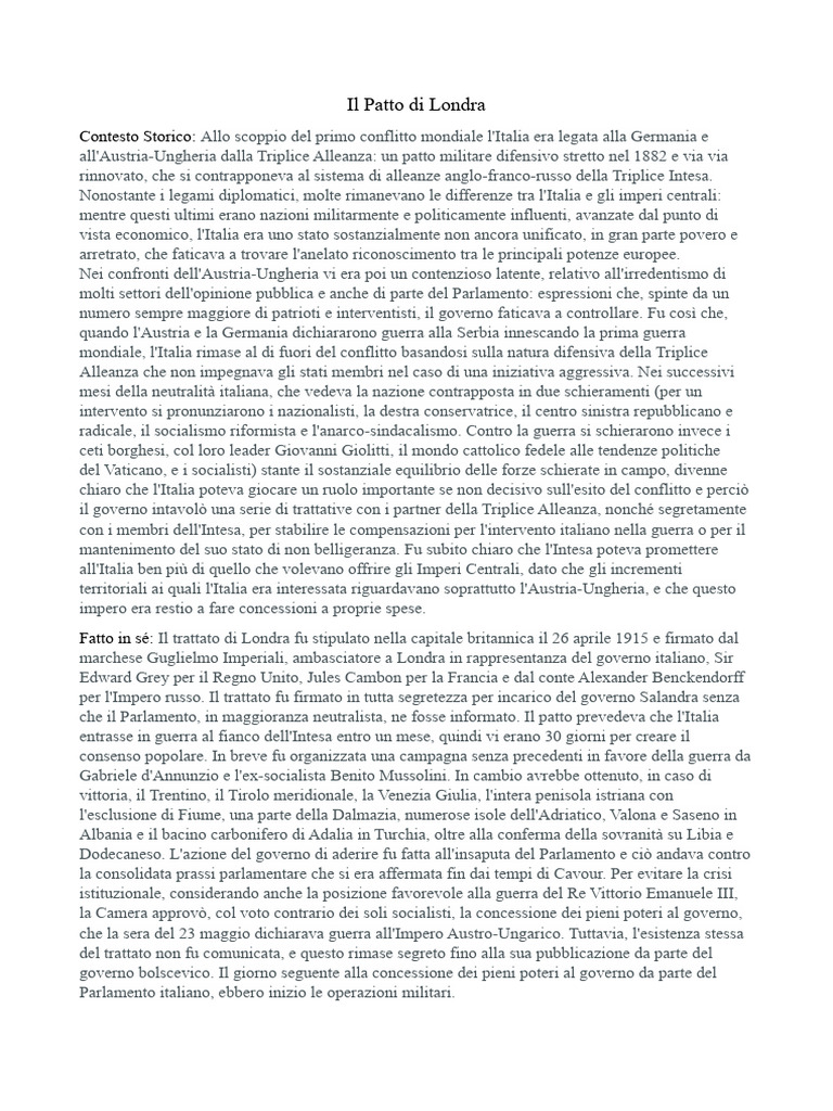 Il Patto Di Londra | PDF