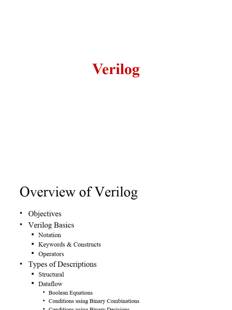 Verilog Slides | PDF | Hardware Description Language | Electronic Design