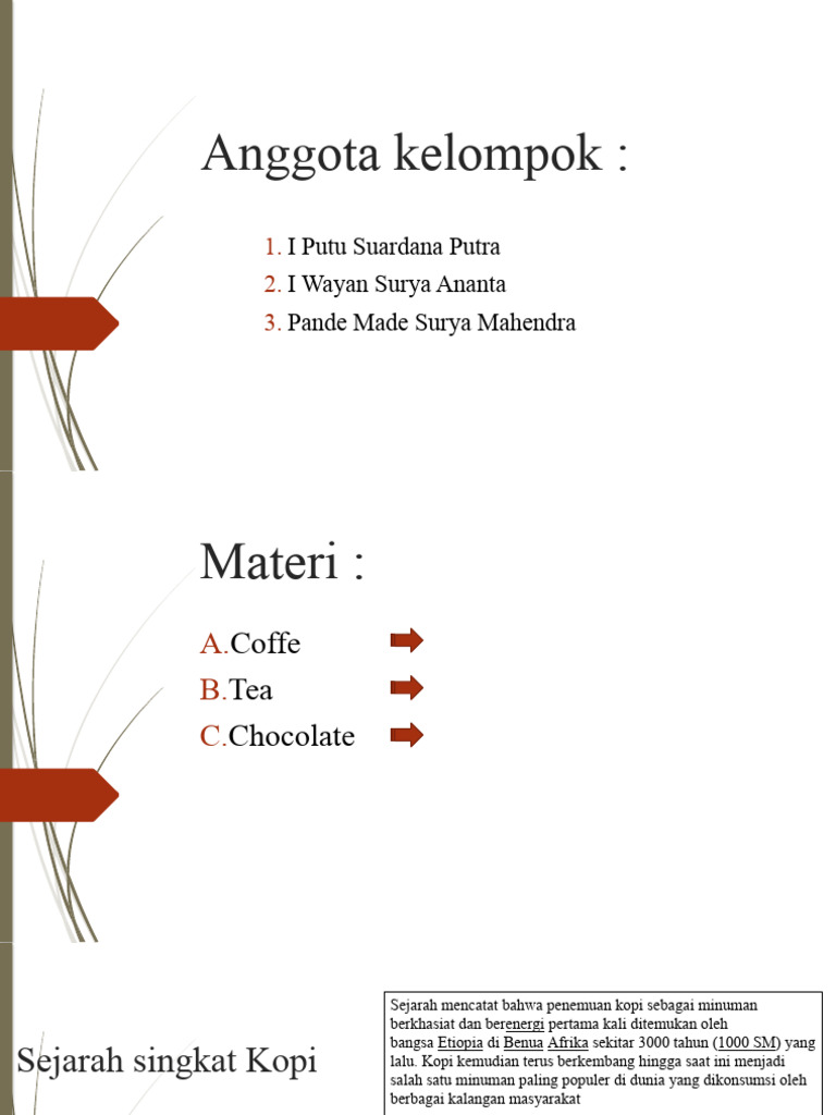 Materi (Coffe, Tea, Chocolate) | PDF