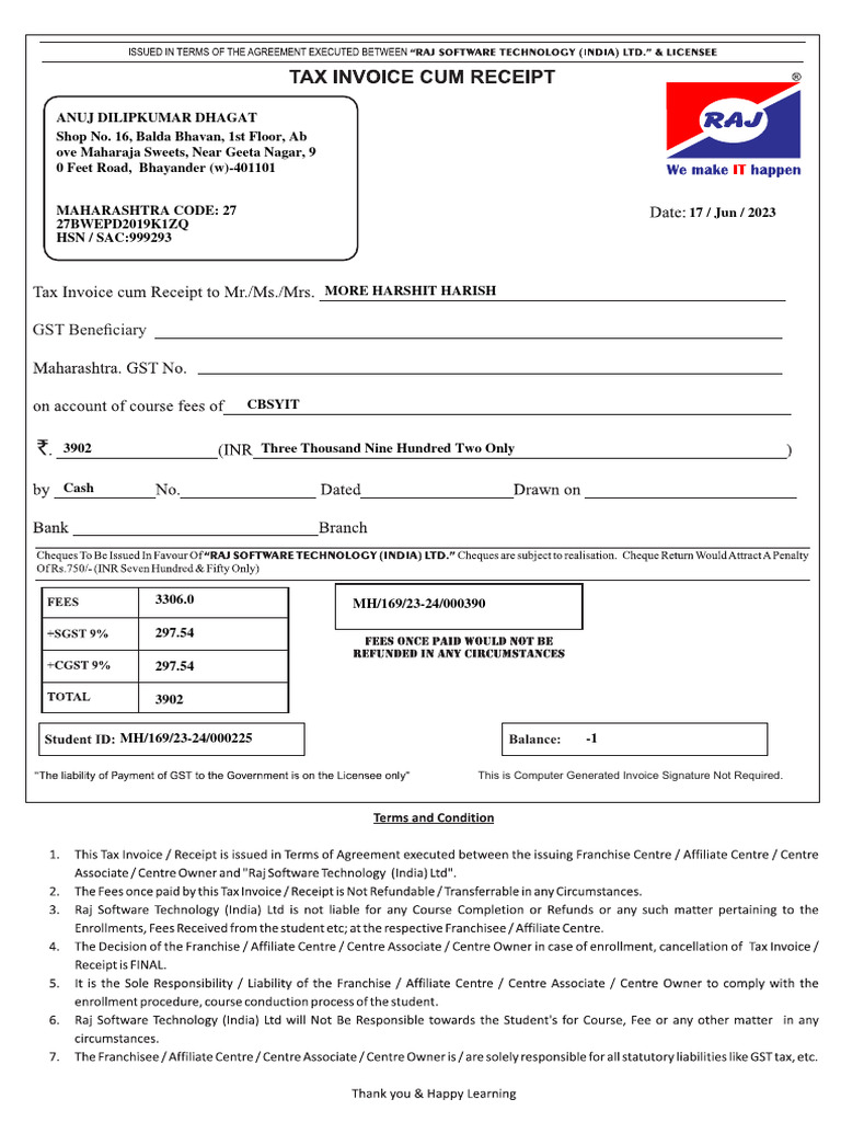 Computer Generated Invoice - No Signature Required | PDF