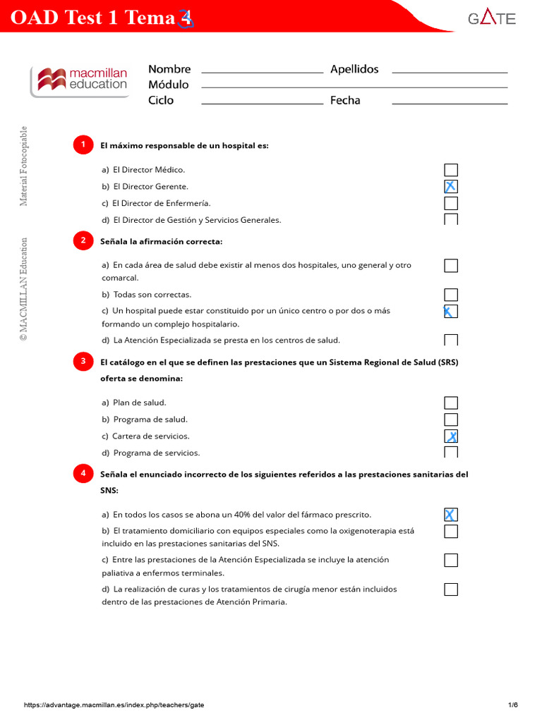 Test Con Soluciones Tema 3 | PDF