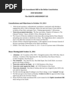 Eighth Amendment Bill to the Belize Constitution--Formerly the  Amendment Bill