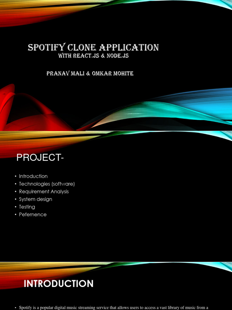 SPOTIFY CLONE Application | PDF | Spotify | Application Software