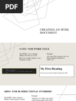 Creating An HTML Document