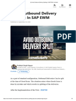 Avoid Outbound Delivery Splitting in SAP EWM: Published On September 30, 2020