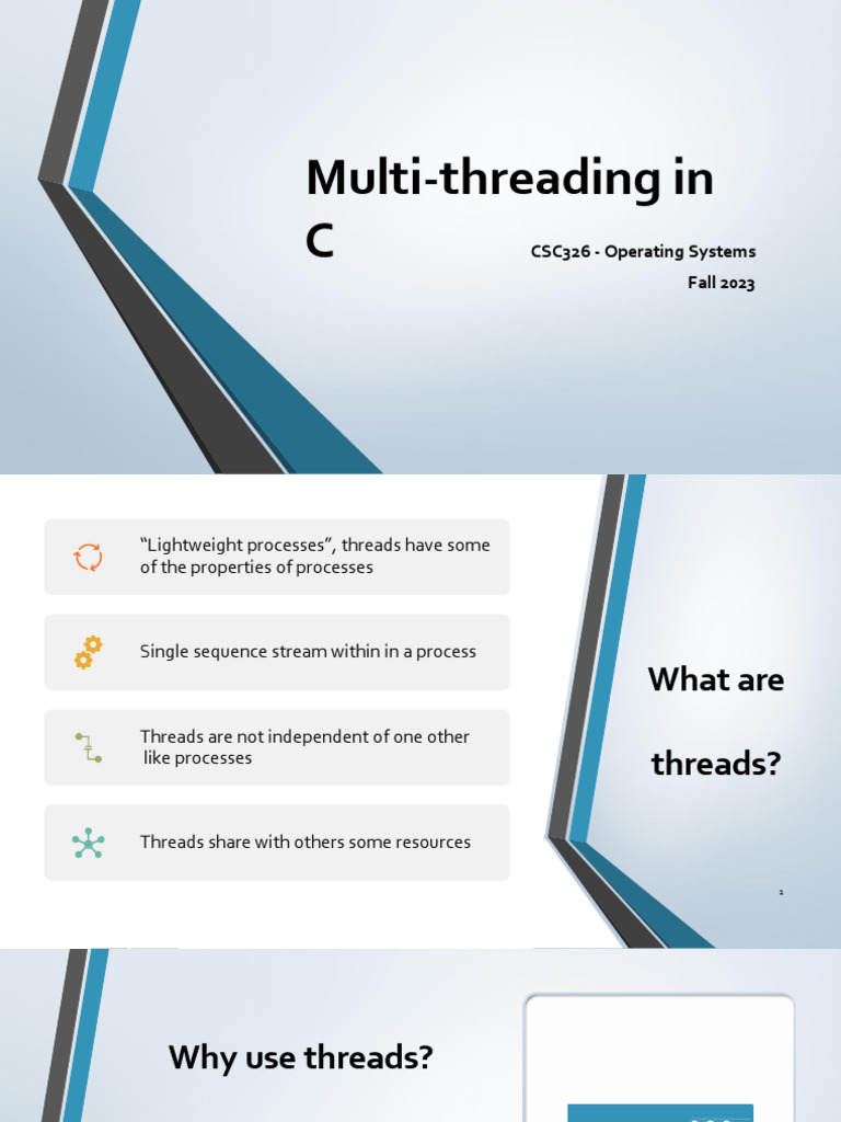 Multi-Threading in C | PDF | Thread (Computing) | Pointer (Computer ...