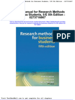 Full download Solution Manual for Research Methods for Business Students 5 e 5th Edition 0273716867 pdf full chapter