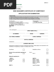 DMRE 67 MMCC Application Form For Examination