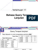 Pertemuan 11: Bahasa Query Terapan Lanjutan