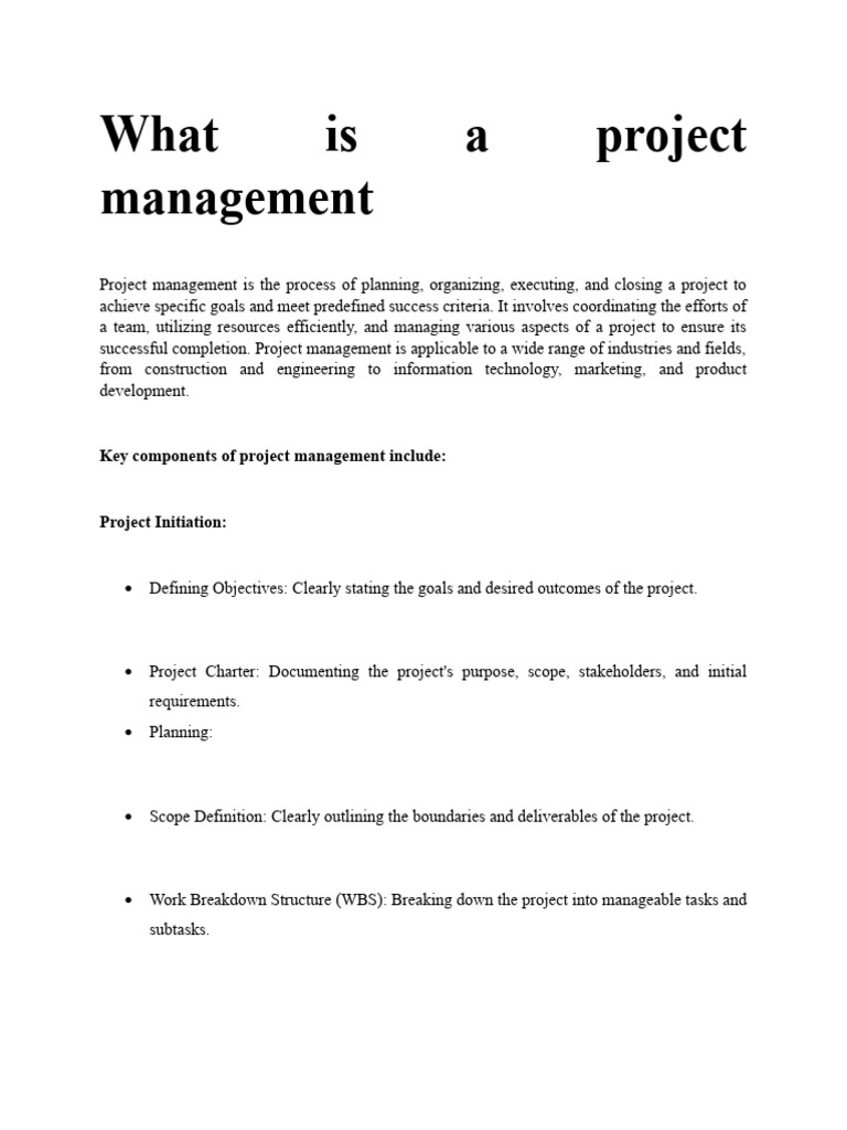 Types Of Project Management Pdf