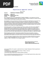 Saudi Aramco Approval Letter