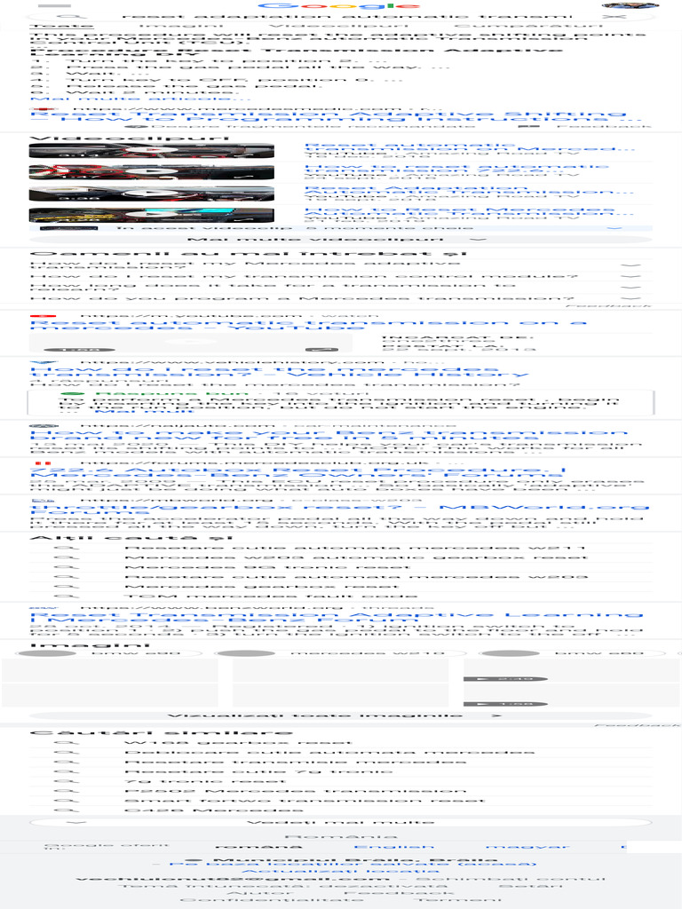 Reset Adaptation Automatic Transmission Mercedes Căutare Google PDF