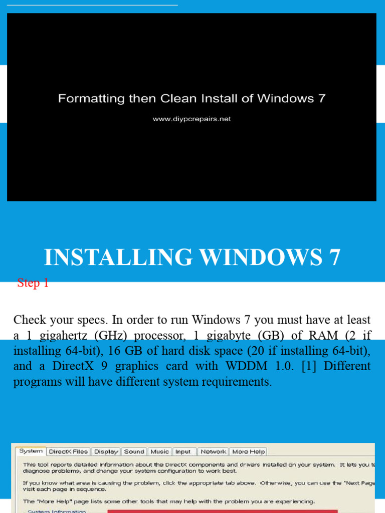 Windows 7 Installation Guide | PDF | Booting | Bios