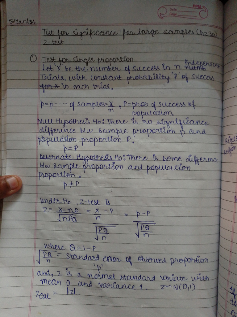 Notes Unit-5 (Z-Test) | PDF