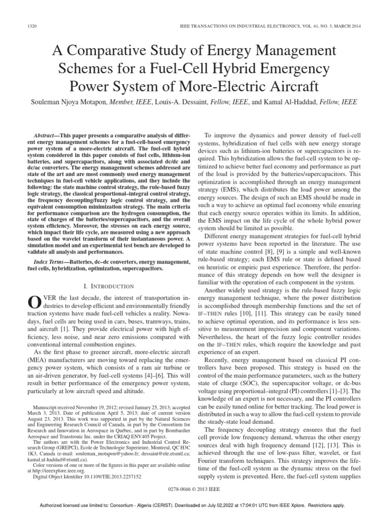 Energy Management for Fuel-Cell Aircraft | PDF | Capacitor | Fuel Cell