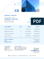 Blue Minimalist Real Estate Invoice