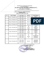 Jadwal Pas Semester I KK 13 2023 2024