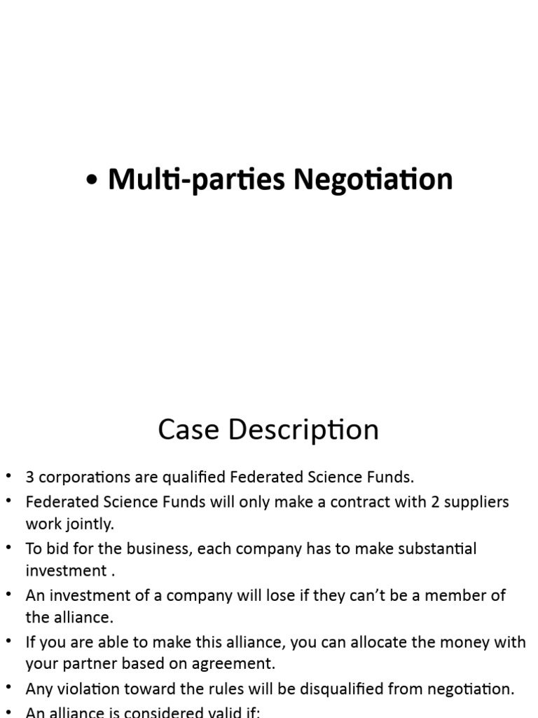 Multi Parties Negotiation | PDF | Government | Economies