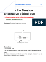 Chapitre II - Tension Alternative Périodique - Physique-Chimie Au Collège