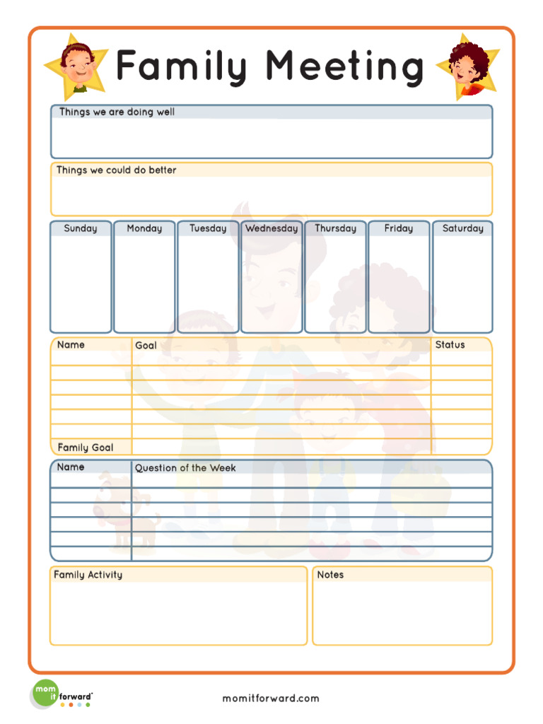 Family Meeting Template PDF