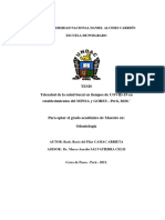 Tesis Telesalud de La Salud Bucal en Tiempos de COVID-19 en Establecimientos Del MINSA y GORES - Perú, 2020.