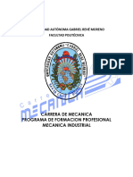 Plan de Estudios Mecanica Industrial para La Ram