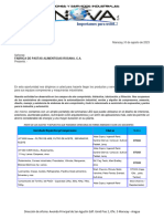 Carta de Presentacion de Servicios y Suministros Industriales para Faparca