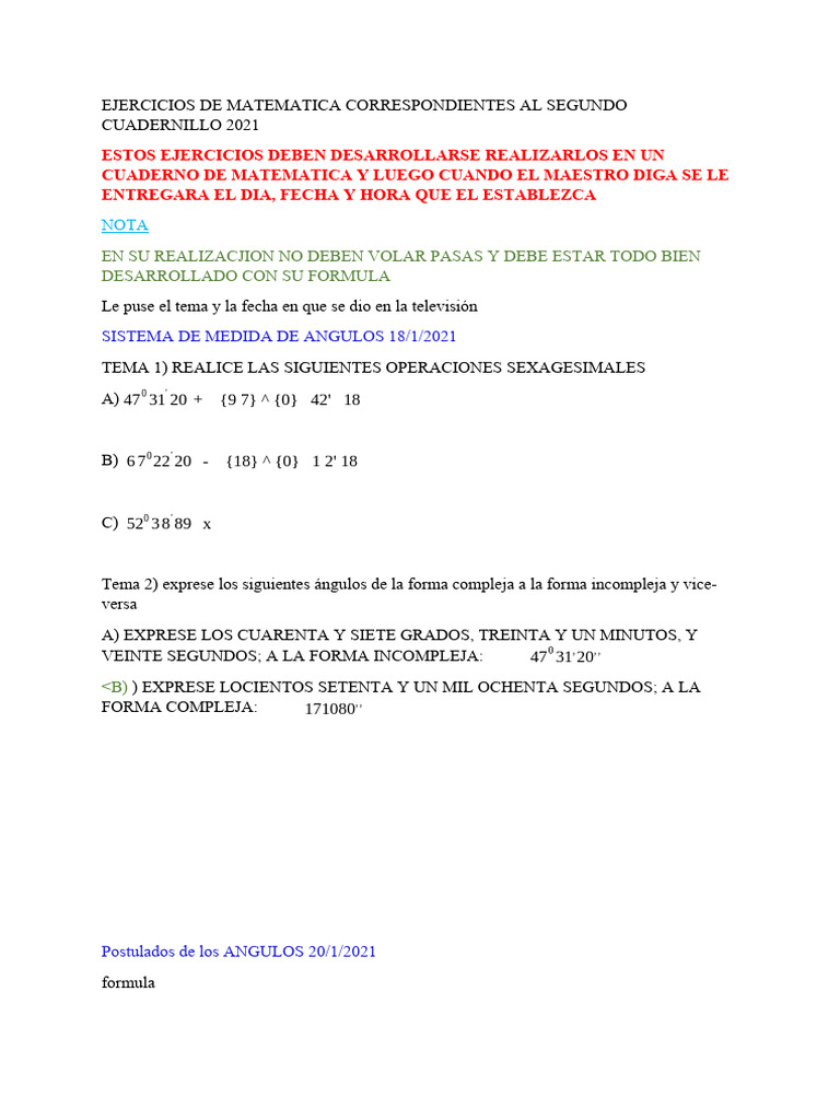 Ejercicios Del Cuadernillo 2 | PDF | Matemáticas | Geometría Elemental