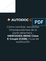 Cómo Cambiar - Escobillas Limpiaparabrisas de La Parte Delantera - MERCEDES-BENZ Clase E Coupé (C238) - Guía de Sustitución