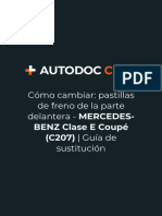 Cómo Cambiar - Pastillas de Freno de La Parte Delantera - MERCEDES-BENZ Clase E Coupé (C207) - Guía de Sustitución