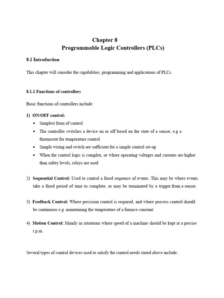 Robotics Chapter 8 Plcs Pdf Programmable Logic Controller Relay