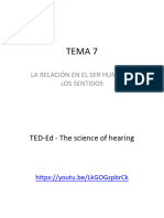 Tema 7. La Relación en El Ser Humano. Los Sentidos