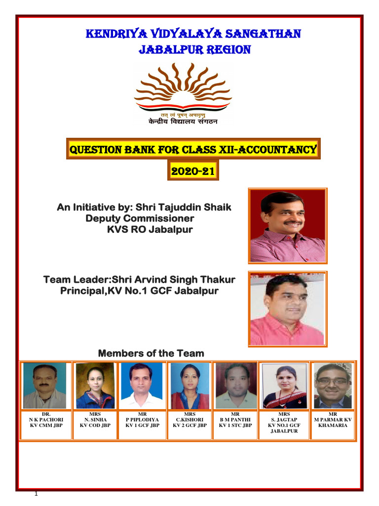Accountancy Question Bank | PDF | Expense | Debits And Credits