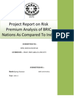 Project Report On Risk Premium Analysis of BRIC Nations As Compared To India